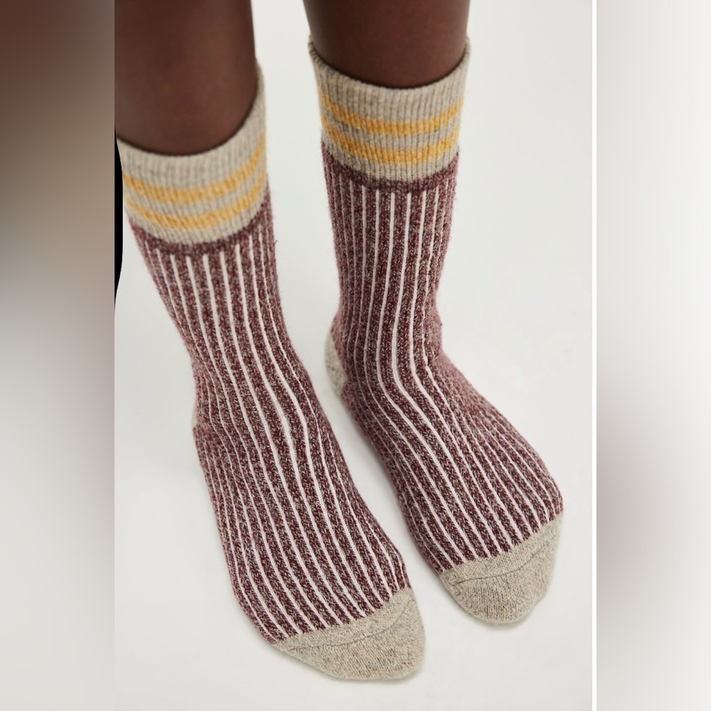 Free People We The Free Cabin Ribbon Socks in oat - NWT
